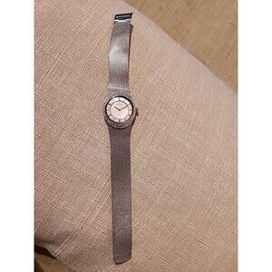 Vintage Skagen Denmark Wristwatch Diamond Silver Women Needs New Band & BATTERY